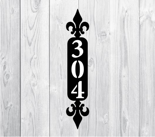 Address Sign Mountable - Fleur De Lis