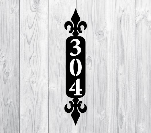 Address Sign Mountable - Fleur De Lis