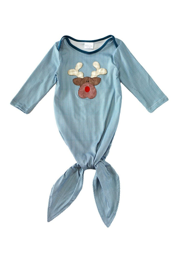Reindeer applique baby tie gown