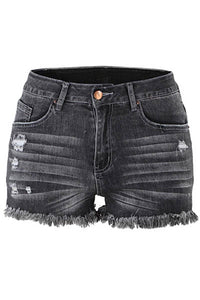 Black Denim Shorts
