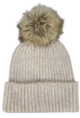 C.C. Beanie with Faux Fur Pom Collection - See Colors