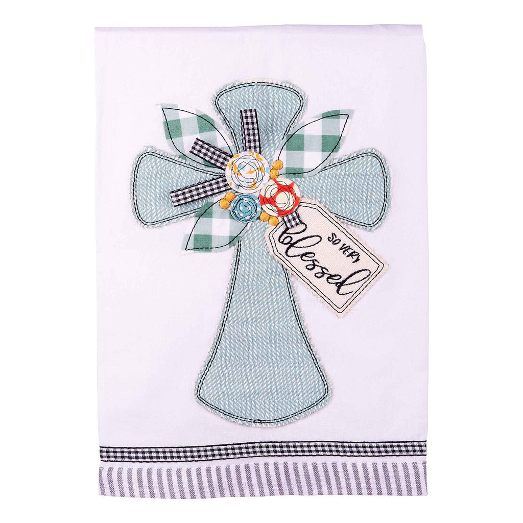 SO VERY BLESSED CROSS TEA TOWEL