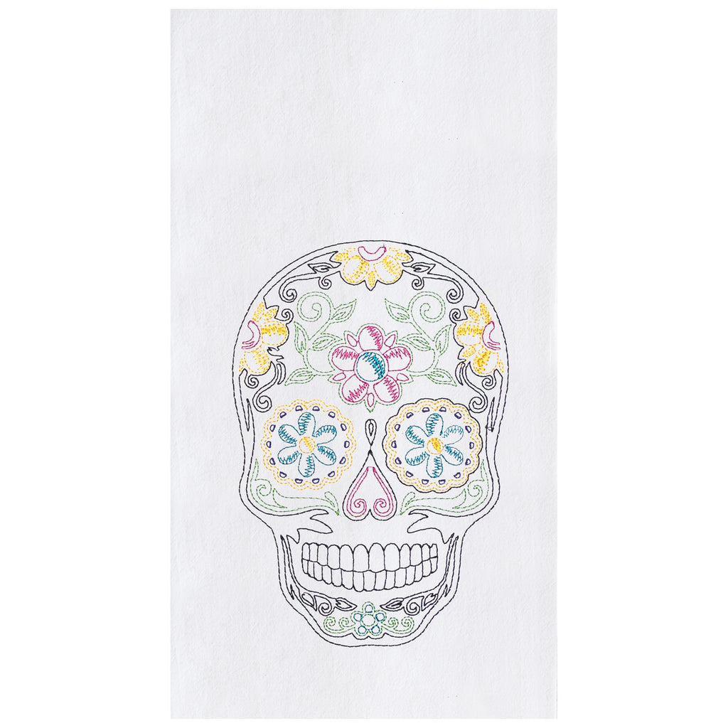 Sugar Skull Flour Sack Kitchen Towel - Matarow