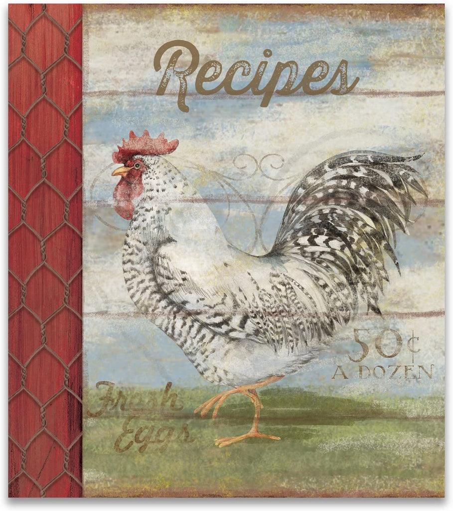 Classic Barnyard Rooster Recipe Binder
