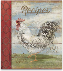 Classic Barnyard Rooster Recipe Binder