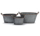GALVANIZED TIN NESTED DOUBLE PLANTER