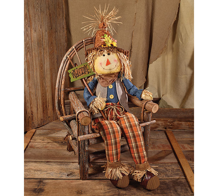 Fall Scarecrow with Welcome Sign