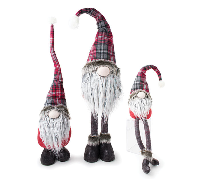 Red/Gray Plaid Gnome Family - Matarow
