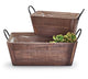 Dark Wood Nested Planters with Handles