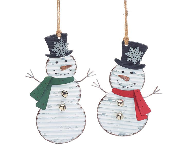 Snowman Tin Ornaments
