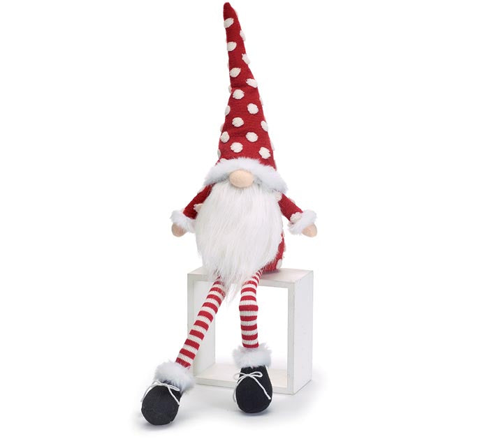 Santa Gnome - Red with White Polka Dots