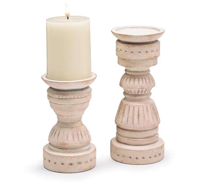 IVORY WITH GOLD BRUSH CANDLEHOLDER
