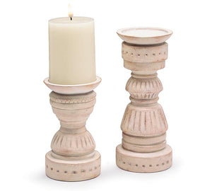 IVORY WITH GOLD BRUSH CANDLEHOLDER
