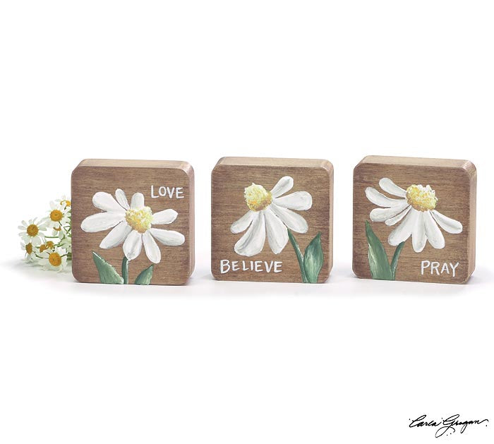 Hand Painted Daisy Shelf Setters