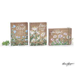 Hand Painted Bible Verse Shelf Setters