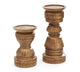 PECAN BROWN DISTRESSED CANDLEHOLDER