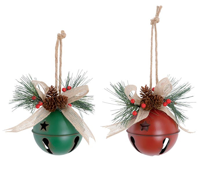 Red and Green Jingle Bell Ornament