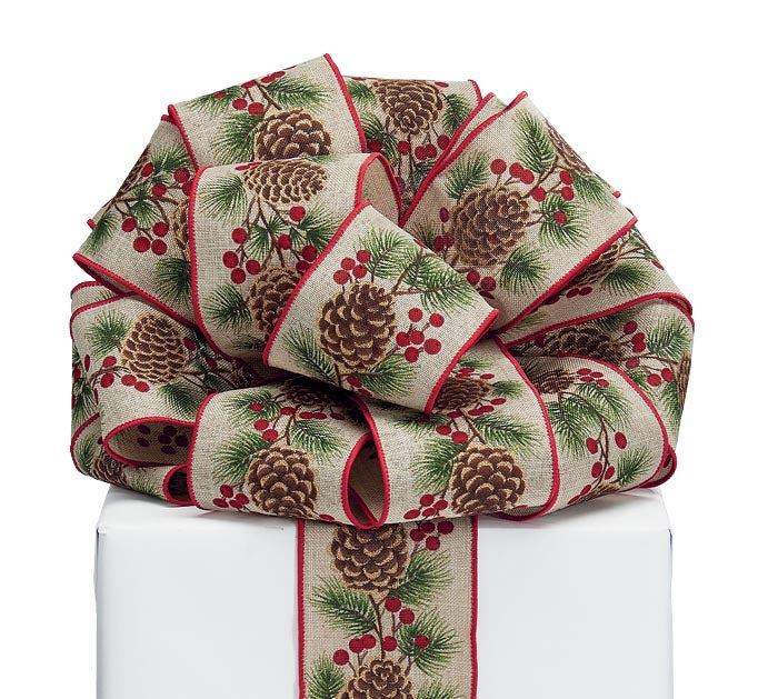 Pine Cone And Berry Ribbon