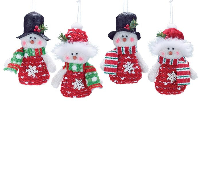 Plush Snowman Ornament