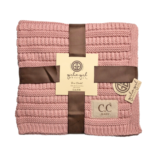 C.C. Solid Ribbed Knit Baby Blanket