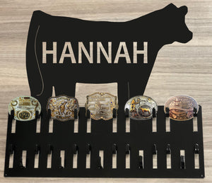 Belt Buckle and Ribbon Holder -  Stock Show Steer