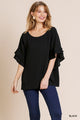 Layered Ruffle Sleeve and Round Neck Top