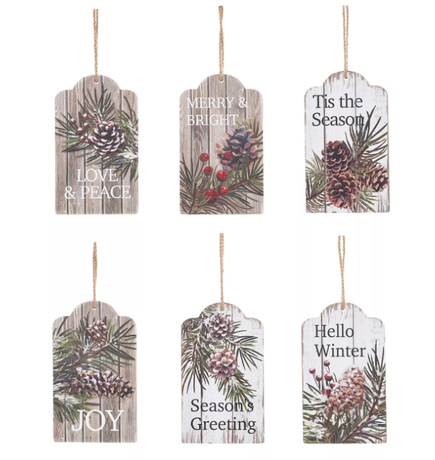 Pinecone Christmas Tags