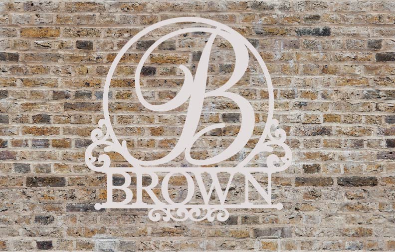 Round Script Initial Personalized Metal