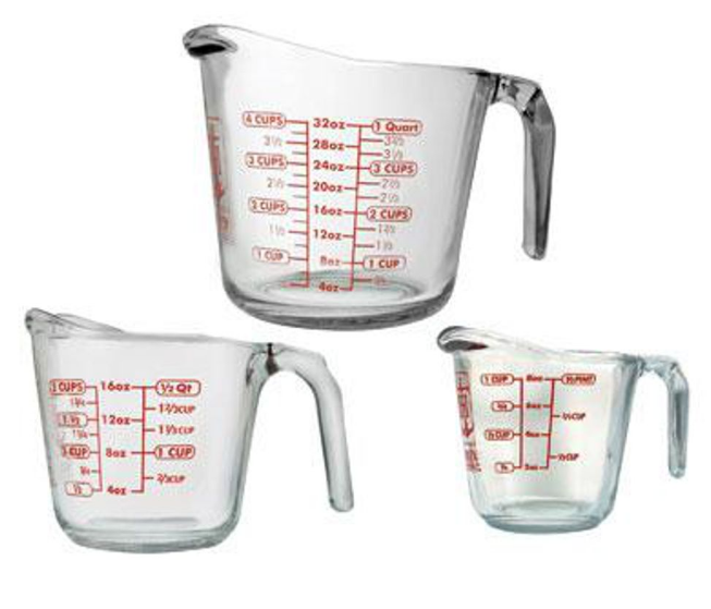 Open Handle Measuring Cup 3pc
