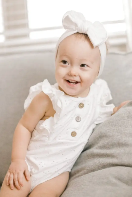 Denise Button Front Ruffle Romper