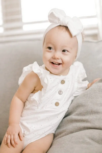 Denise Button Front Ruffle Romper