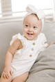 Denise Button Front Ruffle Romper
