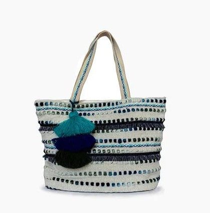 Jen & Co Taisha & Gianni Striped Tassel Tote