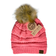 C.C. Beanie with Faux Fur Pom Collection - See Colors