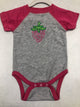 Pink Embroidery Strawberry Onsie