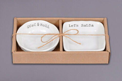 Guac & Roll, Let's Salsa Dip Bowls - Set of 2