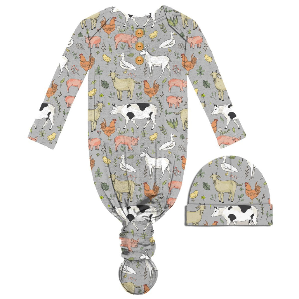 Kids Farm Sweet Farm Swaddle and Beanie Set