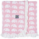 Kickee Print Ruffle Stroller Blanket in Lotus Elephant