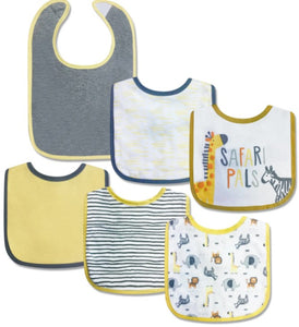Modern Baby Drooler Bibs  - 6 pack