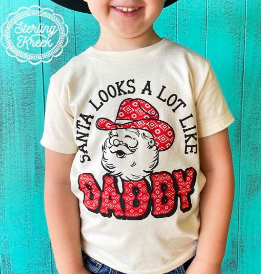 Santa Looks A Lot Like Daddy Kid's Tee