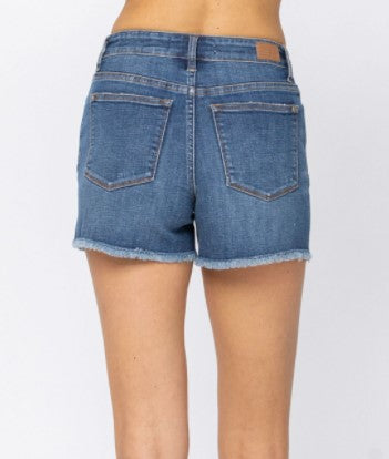 JUDY BLUE DESTROYED CUT-OFF SHORTS