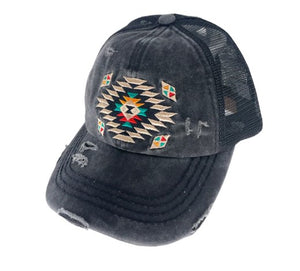 AZTEC CRISS CROSS PONY CAP