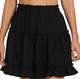 BLACK RUFFLE MINI SKIRT W ELASTIC WAIST BAND
