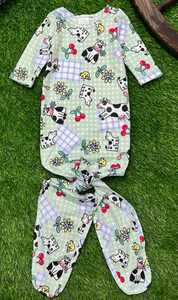 Cow & Cherry Baby Gown