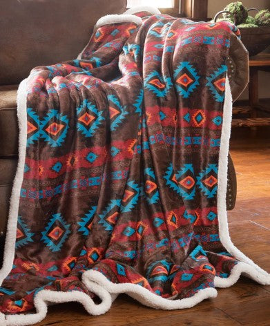 Western Sherpa Throw Blankets - See Styles