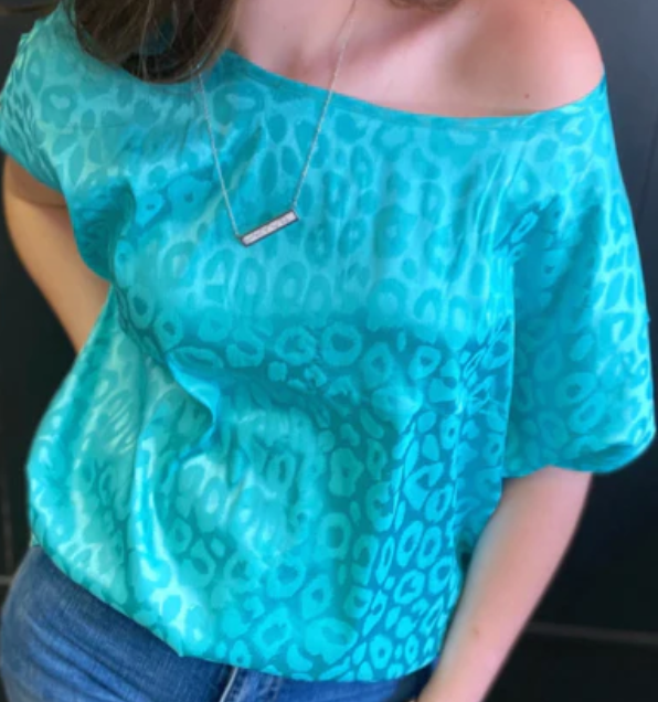TWO STEP TURQUOISE TOP