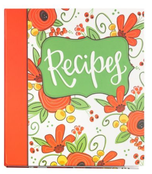 RED FLORAL RECIPE BINDER