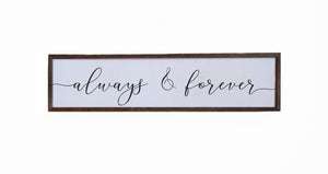 Always & Forever Wood Wall Art - 24x6