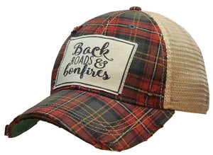 Back Roads & Bonfires Distressed Trucker Cap