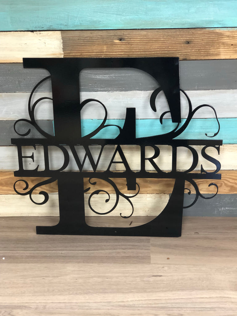 Monogram Split Letter Personalized Metal - Matarow